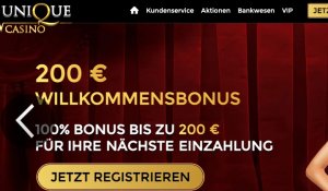 Unique Casino Willkommensbonus