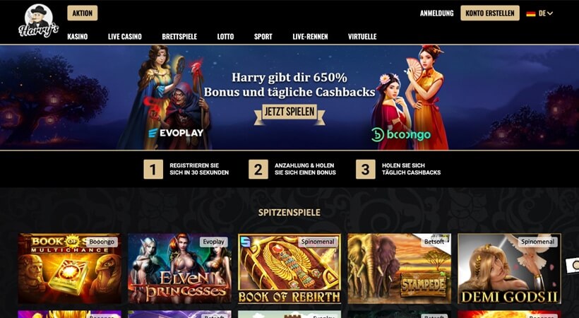 Harry’s Casino - Webseite öffnen
