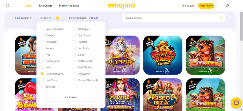 Emojino Casino Drops und Wins