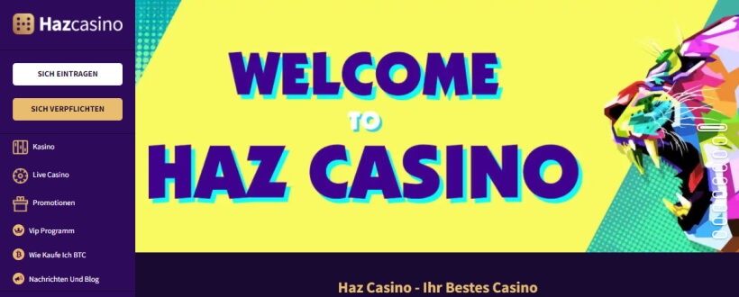 HazCasino Homepage