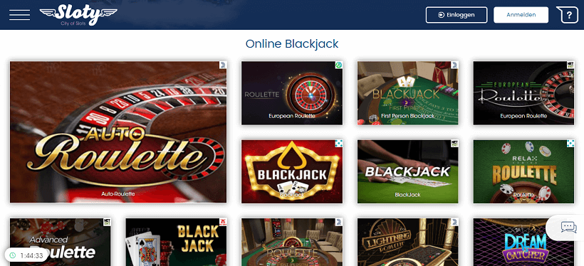 Sloty Casino Online Blackjack