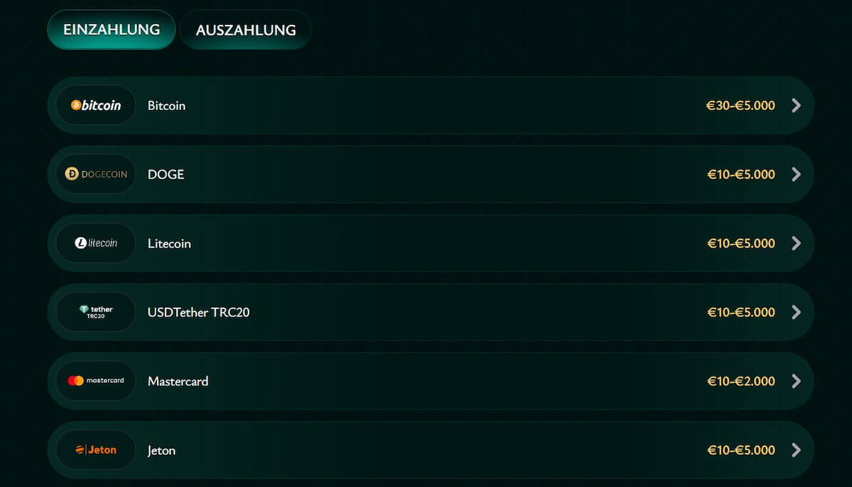 Schnelle Auszahlungen und Zahlungsmethoden