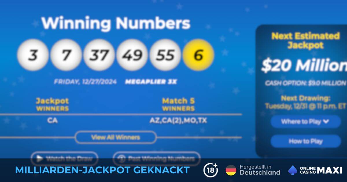 Milliarden-Jackpot geknackt – Gewinner räumt 1,2 Mrd USD ab